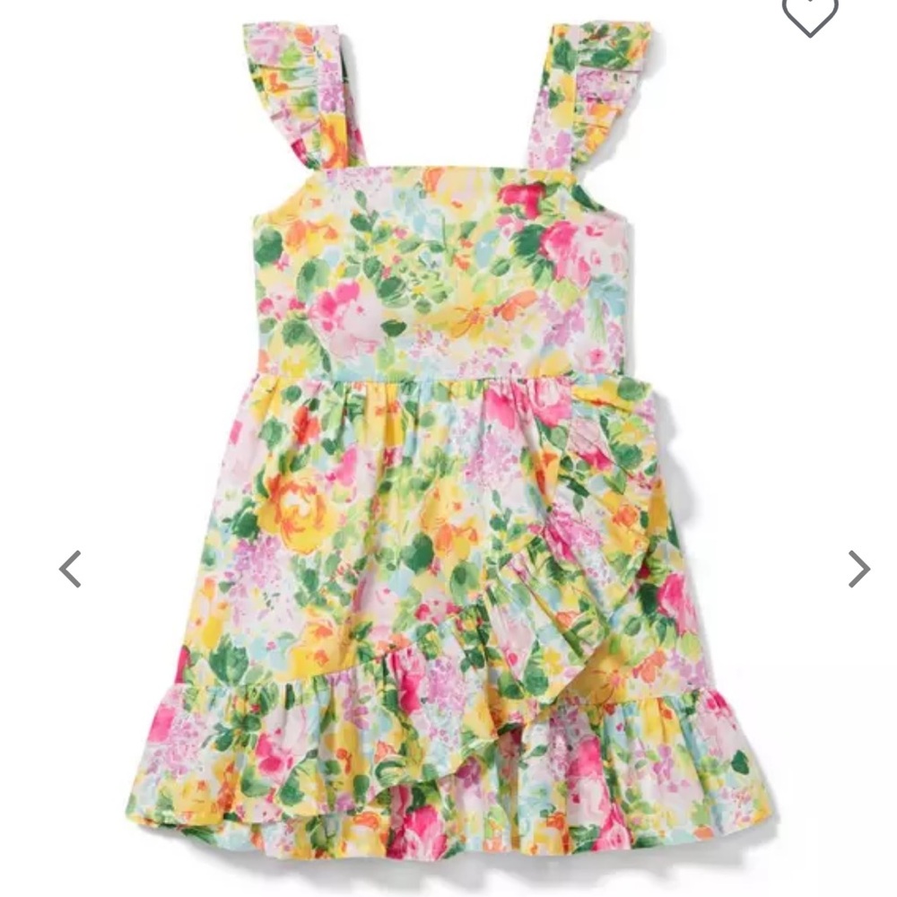Janie and Jack Girls Infant Yellow Floral Spring Summer Dress 18-24 Months